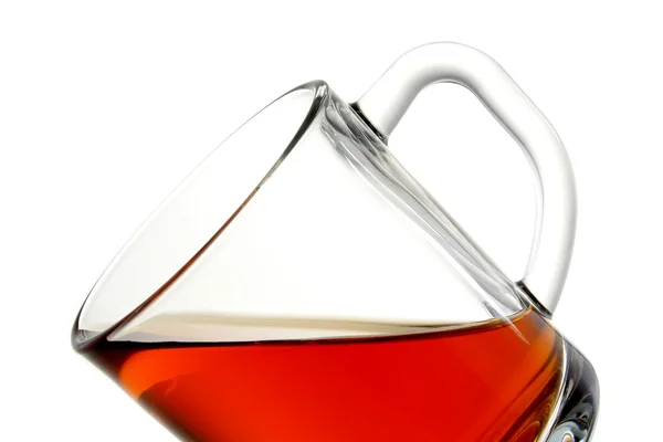 Glass with black tea — Stock Photo, Image