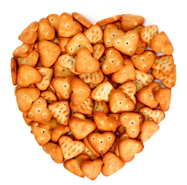 Corazón hecho de galletas saladas —  Fotos de Stock