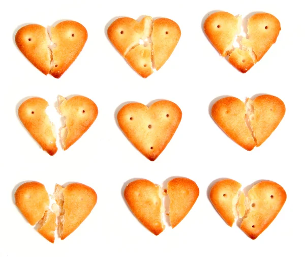 Αλμυρά μπισκότα με τη μορφή οι ραγισμένες καρδιές 3 — Φωτογραφία Αρχείου