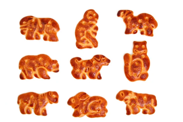 Kekse in Form von Figuren verschiedener Tiere — Stockfoto