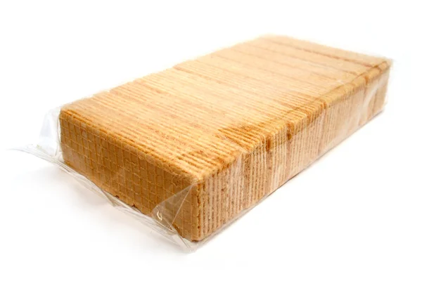 Вафли со сливками в полиэтиленовой упаковке — стоковое фото