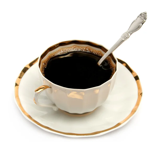 Φλιτζάνι καφέ σε ένα πιάτο — Φωτογραφία Αρχείου