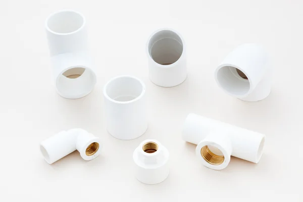 Grupo de accesorios combinados para tuberías de PVC —  Fotos de Stock
