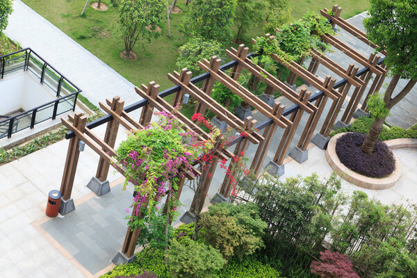 Wooden open pavilion