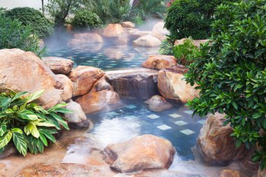 Foggy water pool feature clipart