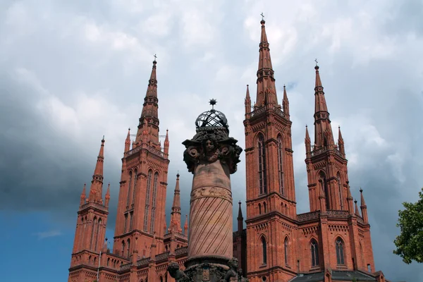 stock image Wiesbaden Market Church detail