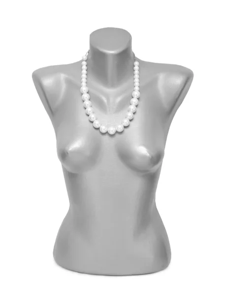 Collar de perlas en maniquí — Foto de Stock