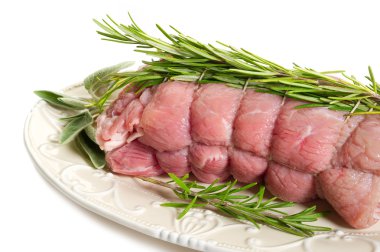 Raw veal rolled up clipart