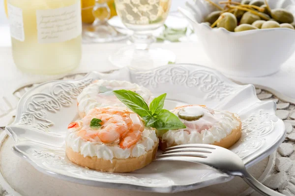 Canapes appetizer — Stock Photo, Image