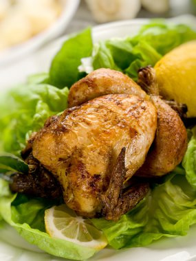 yeşil salata - pollo arrosto e insalata ile tavuk