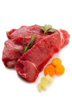 Raw steak with ingredients clipart