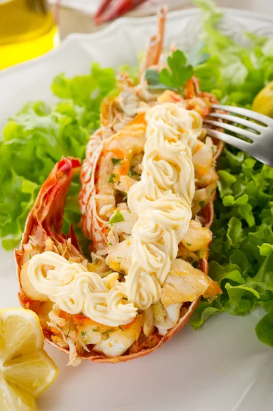 Lobster with mayonnaise sauce — Stock Photo, Image