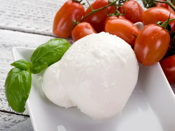 Mozzarella und Tomaten-Mozzarella e pomodoro — Stockfoto
