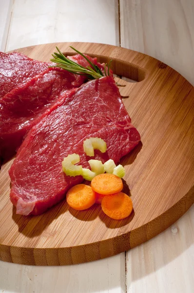 Raw steak with ingredients — Stock Photo, Image