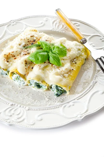 Cannelloni ricotta spinaci — Foto Stock