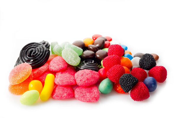 Candy on white background