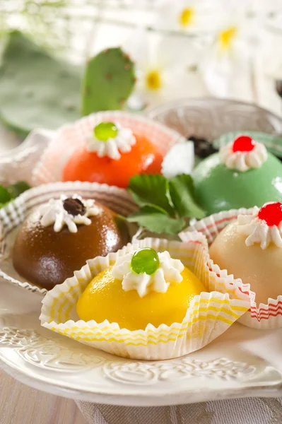 Variety of cassate sicily dessert — Stock Photo, Image