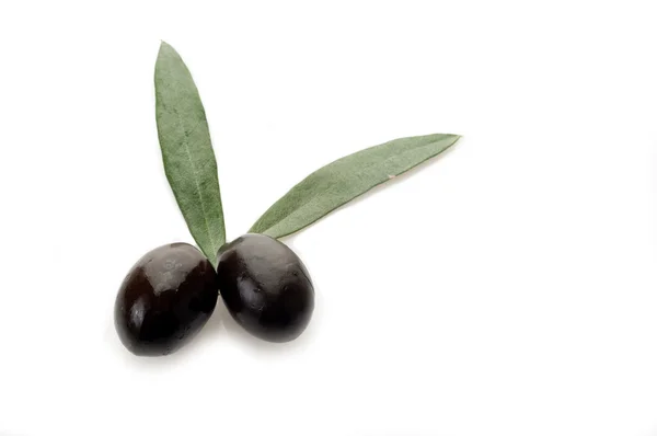 Oliven mit Blatt — Stockfoto