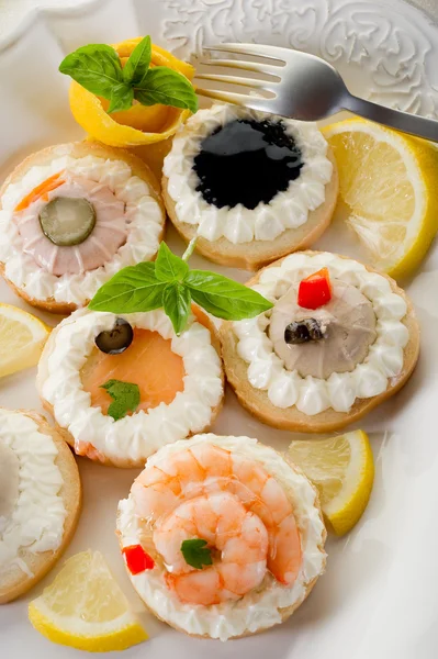 stock image Canapes appetizer