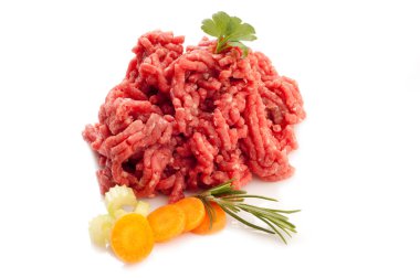 Grinded meat with ingredients clipart