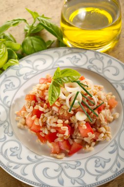 dilimlenmiş domates salatası spelt