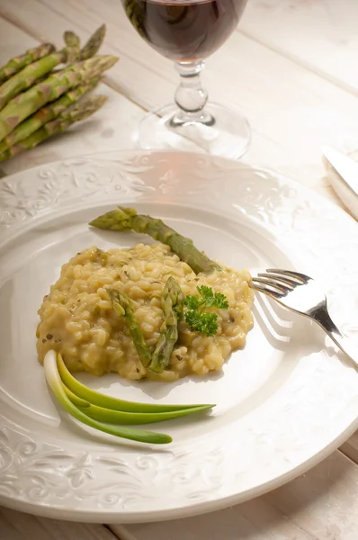 Risotto med sparris — Stockfoto