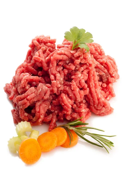 Grinded meat with ingredients — Stock Photo, Image