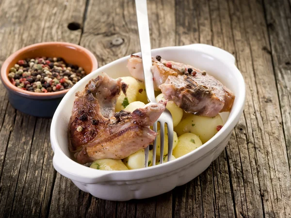 stock image Lamb rib with potatoes-costolette agnello e patate