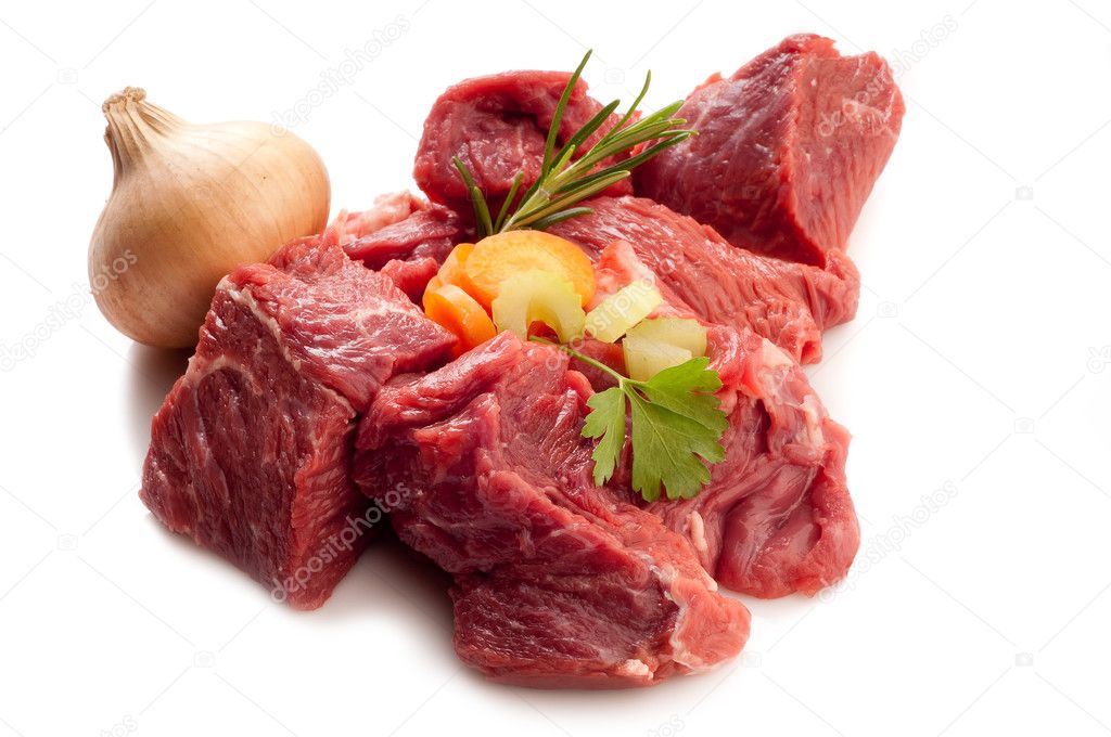 Stew meat with ingredients