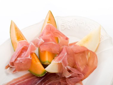 Parma ham with melon clipart