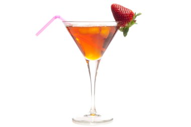 Pinklady cocktail with strawberry clipart