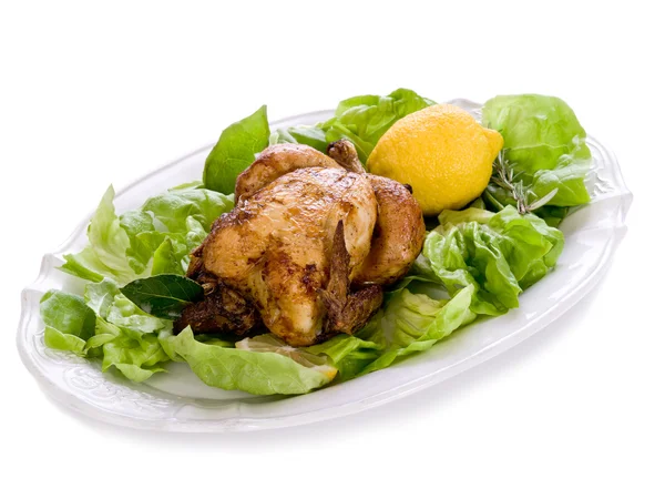 Chicken with green salad — Stock Photo, Image