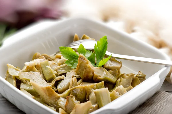 stock image Sauteed artichoke on dish