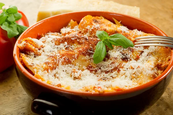 Italiaanse lasagne met ragout — Stockfoto