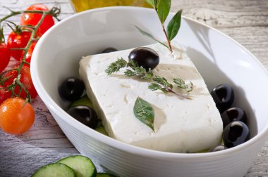 Feta traditional greek cheese clipart