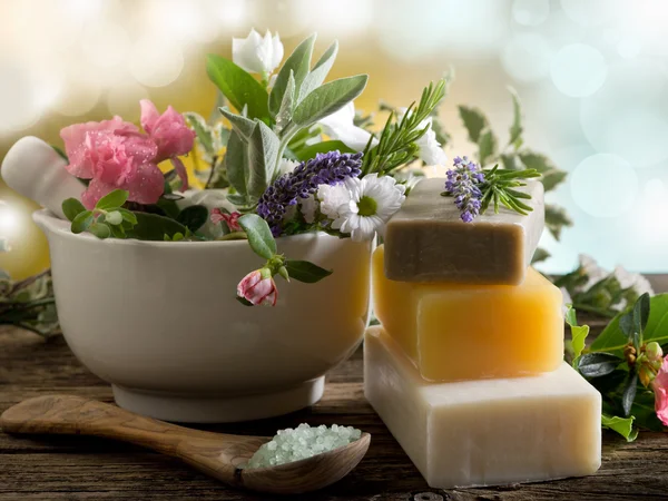 Naturliga växtbaserade produkter-spa kosmetika — Stockfoto