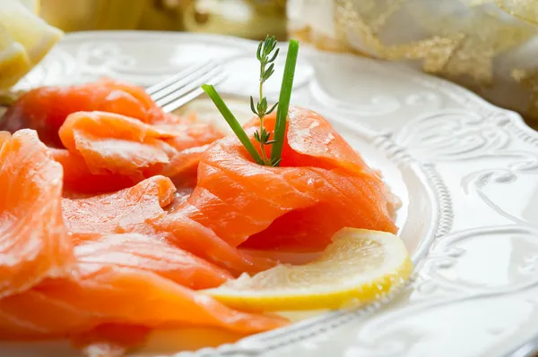 Salmon on dish — Stock Photo, Image
