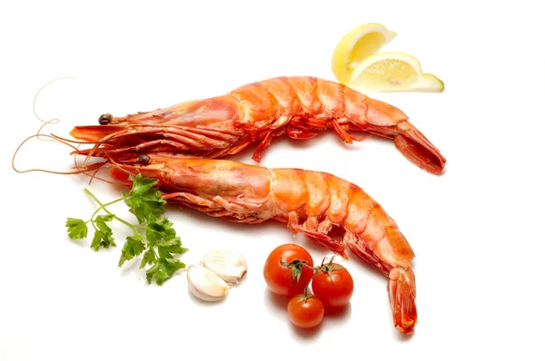 Obří krevety s přísadami — Stock fotografie
