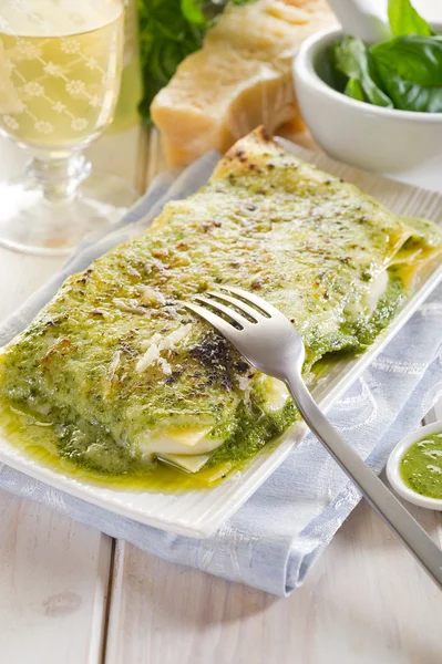Vegetarian pesto lasagne — Stock Photo, Image