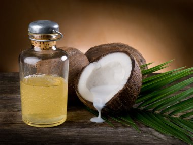 Natural coconut walnut oil clipart