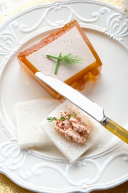 Paté on golden table