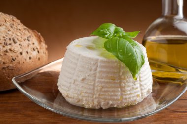 Ricotta typical italian fresh cheese clipart