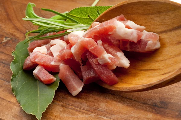 Slice baconwith herbs — Stock Photo, Image