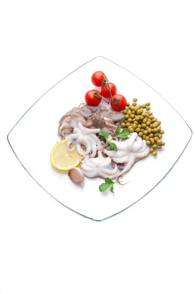 Kleine octopus met ingrediënten — Stockfoto