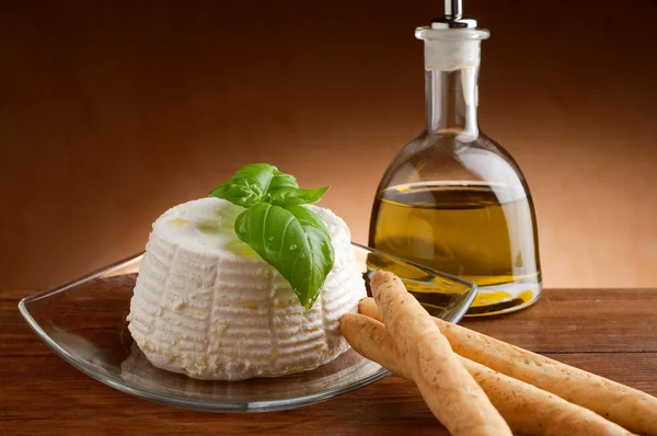 Ricotta typical italian fresh cheese — Stock Photo, Image