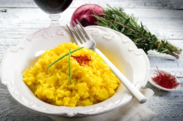 Šafránová rýže na jídlo — Stock fotografie