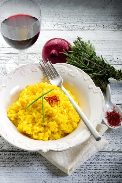 Saffron rice on dish — Stock Photo, Image