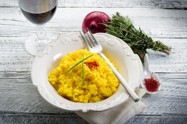 Saffron rice on dish — Stock Photo, Image
