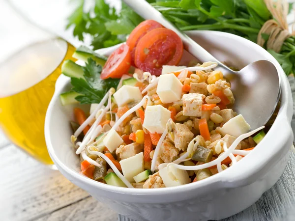 豆腐和蔬菜沙拉 — 图库照片