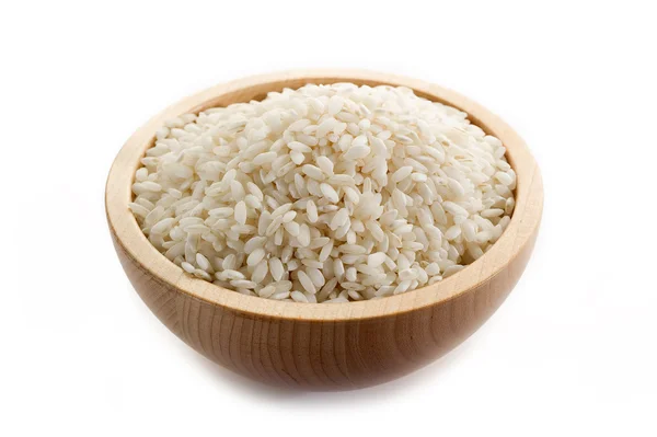 Raw rice on white background — Stock Photo, Image